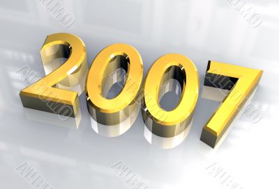 year 2007 in gold 3d