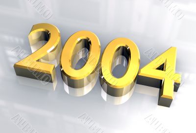 year 2004 in gold 3d