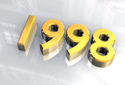 year 1998 in gold 3d