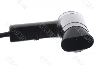Black hair drier on white