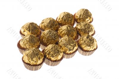 brown chocolate candy on white