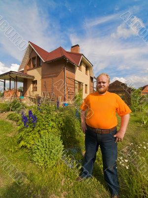 Men near his house