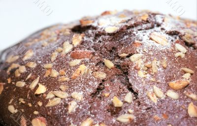 Chocolate cake close up