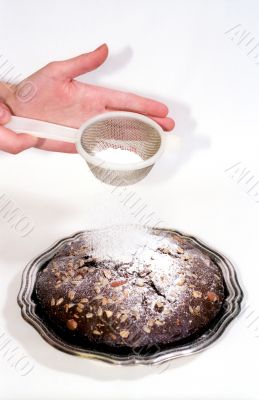 Powdered sugar sprinkling