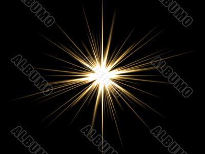 Violet star on a black background.