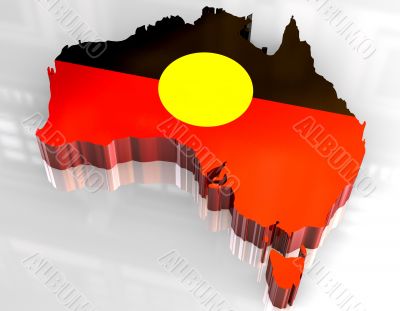 3d flag map of Australian Aboriginal