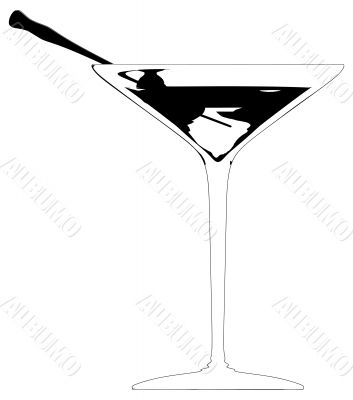 Vector illustration of cocktail glass