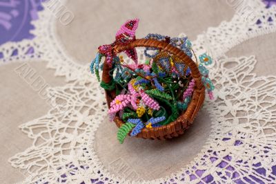 little crib with handmade flowers