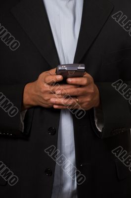 Business man texting