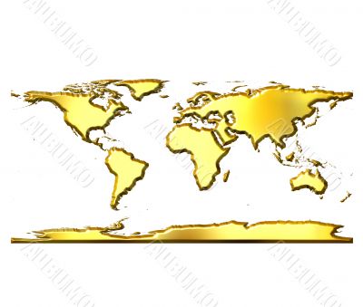3D Golden World Map