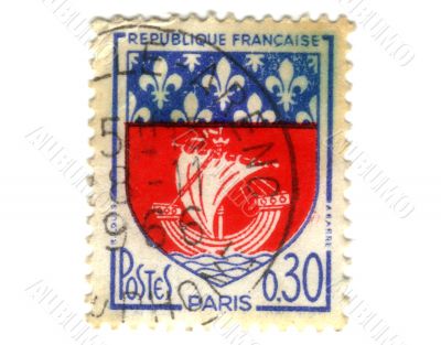 Paris City Coat of Arms Postage Stamp