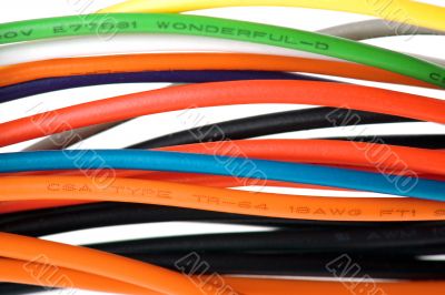 colored cable close up