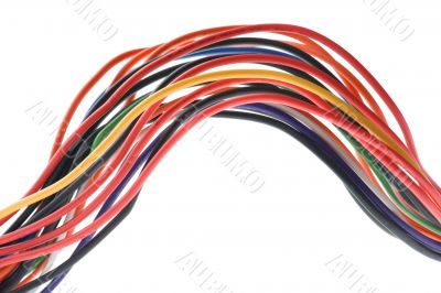 colored cable on white background