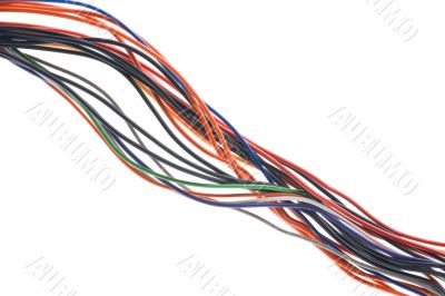 colored cable on white