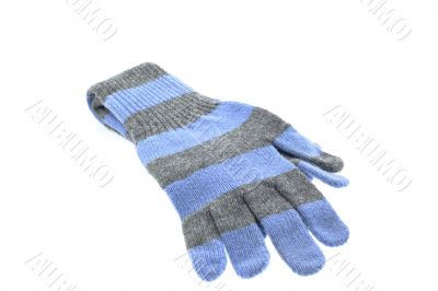 pair of wool striped gloves