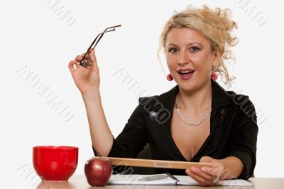 Woman sitting at desk