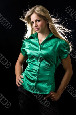 Green blouse