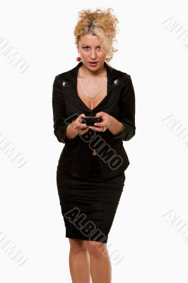 Business woman texting