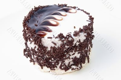 the beauty chocolate cake isolated on whine