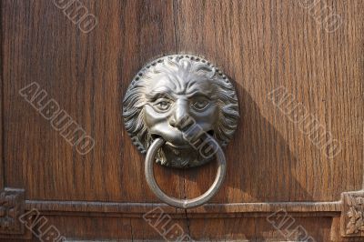 Lion head as door handle