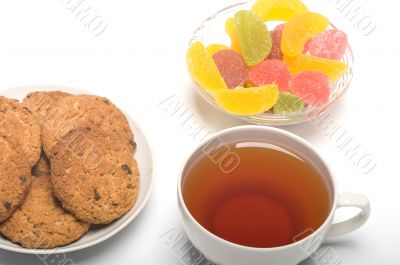 Cookies and fruit candy.