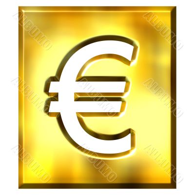 3D Golden Framed Euro Sign