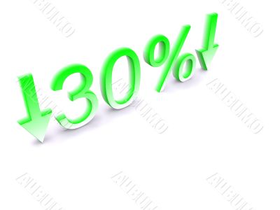 30 percent down on white