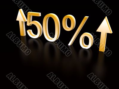 50 percent up on black