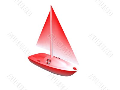 ship. 3D yacht sport icon