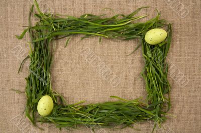 Grass frame with eggs