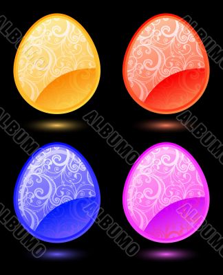 Set of vector stylized eggs