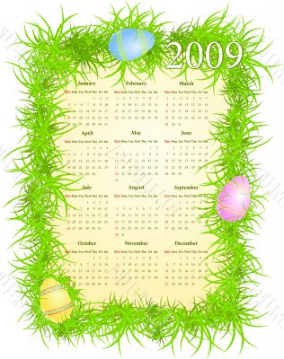 Vector illustration of Easter calendar