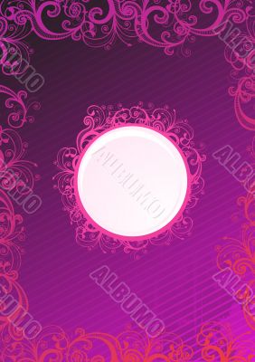 Vector floral pink frame