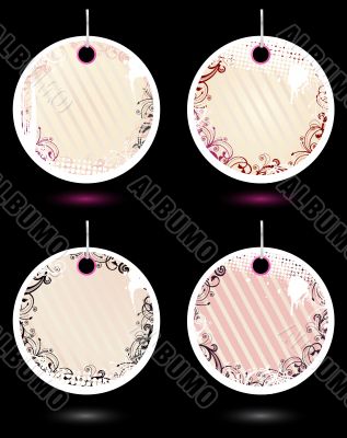 Set of vector pinklabels