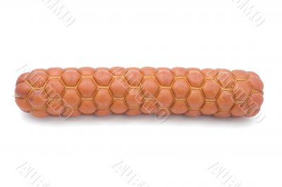 smoked sausage on white background