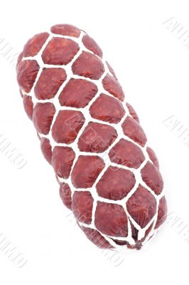 summer sausage on white background