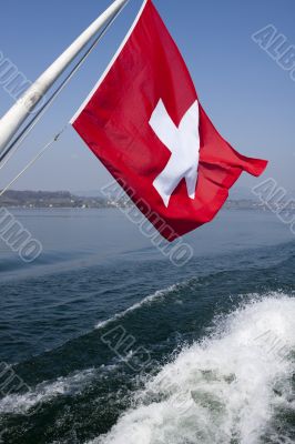 Swiss flag, Zurich sea