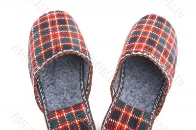 slippers on white closeup