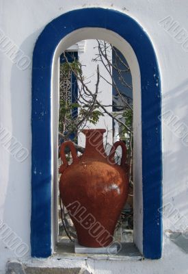 window with a jug