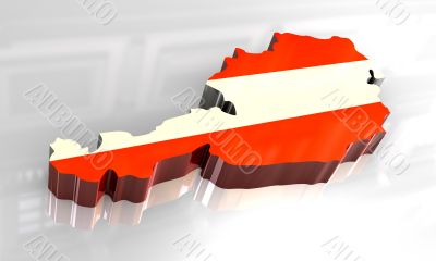 Flag map of austria - 3d made