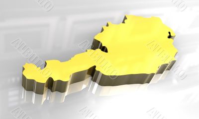 Golden map of austria - 3d made