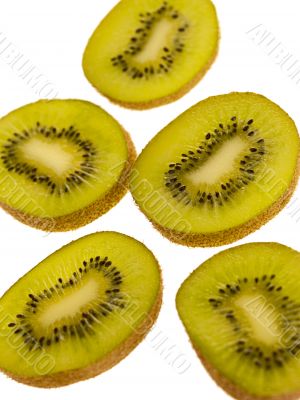 Kiwi fruit on white