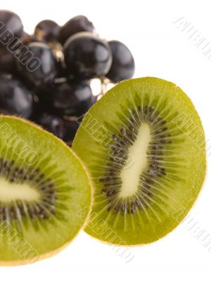 Kiwi fruit with grape of muscat