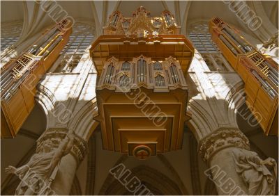 Interior of saint Michael's Cathedral, Brussels.