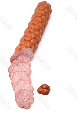 Cutting smoked sausage