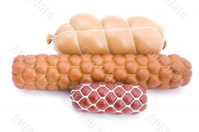 sausage on white closeup