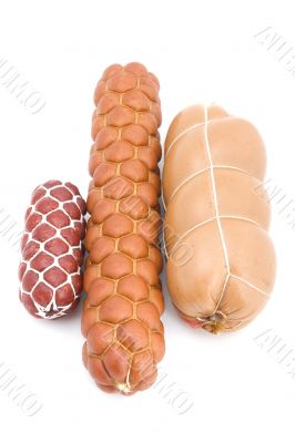 sausage on white closeup