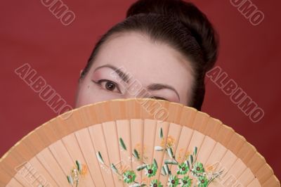 Japanese girl with fan