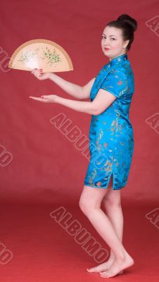 Japanese girl with fan