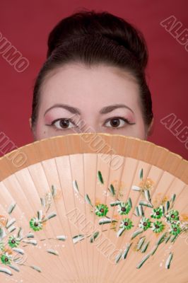 Japanese girl with fan
